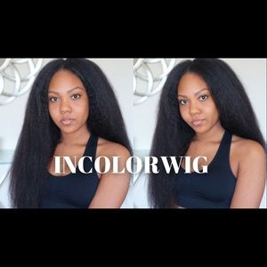 Kinky straight v-part wig from Incolorwig